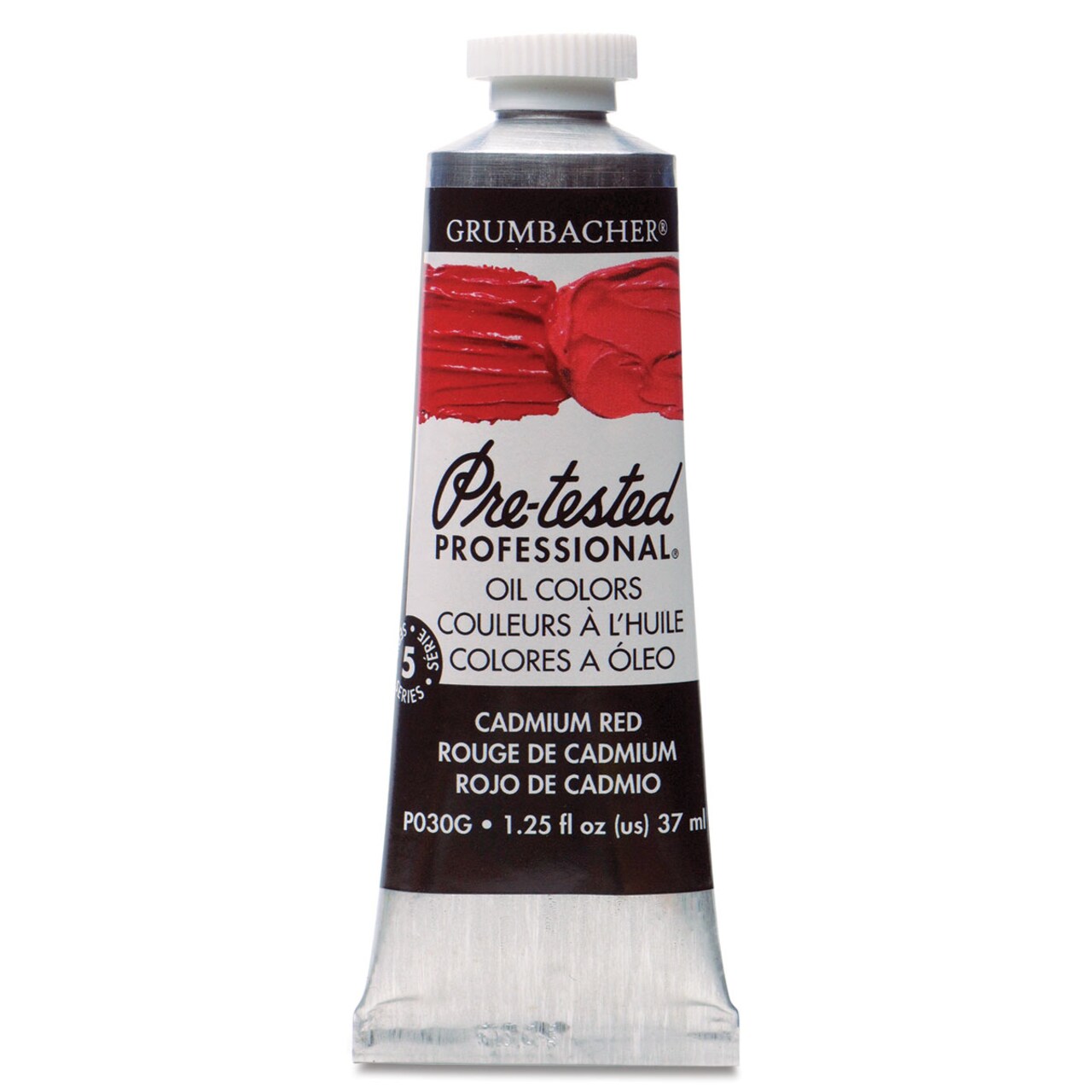 Grumbacher Pre-Tested Artists' Oil Color - Cadmium Red, 1.25 oz tube